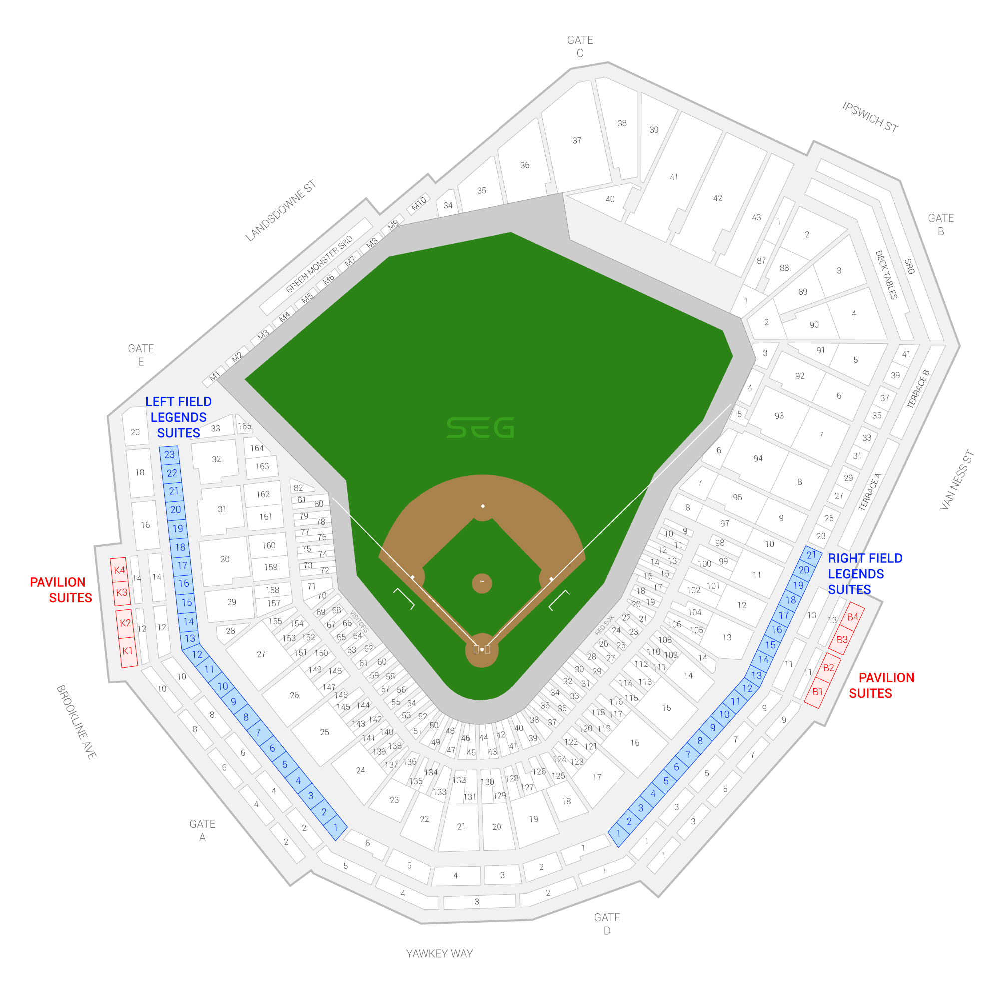 Boston Red Sox suite map