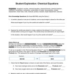 Chemical Equations Gizmo Worksheet Answer Key