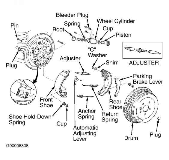 Toyota rear brakes diagram