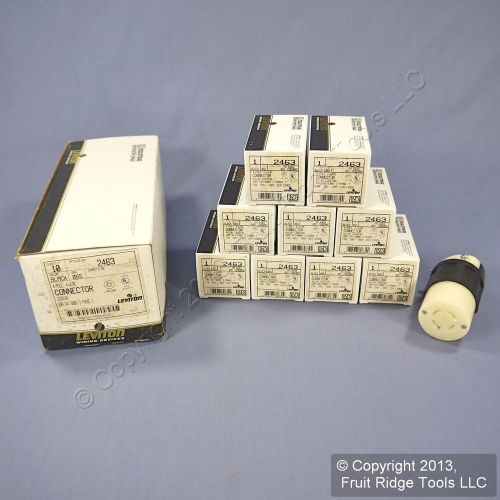 10 leviton l20-20 locking connectors twist lock l20-20r 20a 347/600v 3?y 2463 for sale