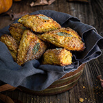 Pumpkin sage scones - tender buttery crumb, sugary crust and the most delicious, delicate pumpkin flavor, perfumed with mild sage, nutmeg and cinnamon. | www.viktoriastable.com