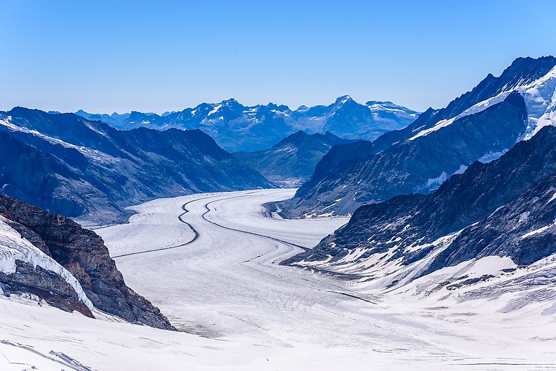 The Aletsch Glacier in Switzerland. 