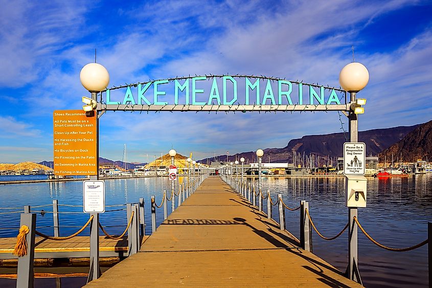 Entrance to Lake Mead Marina of Lake Mead National Recreation Area