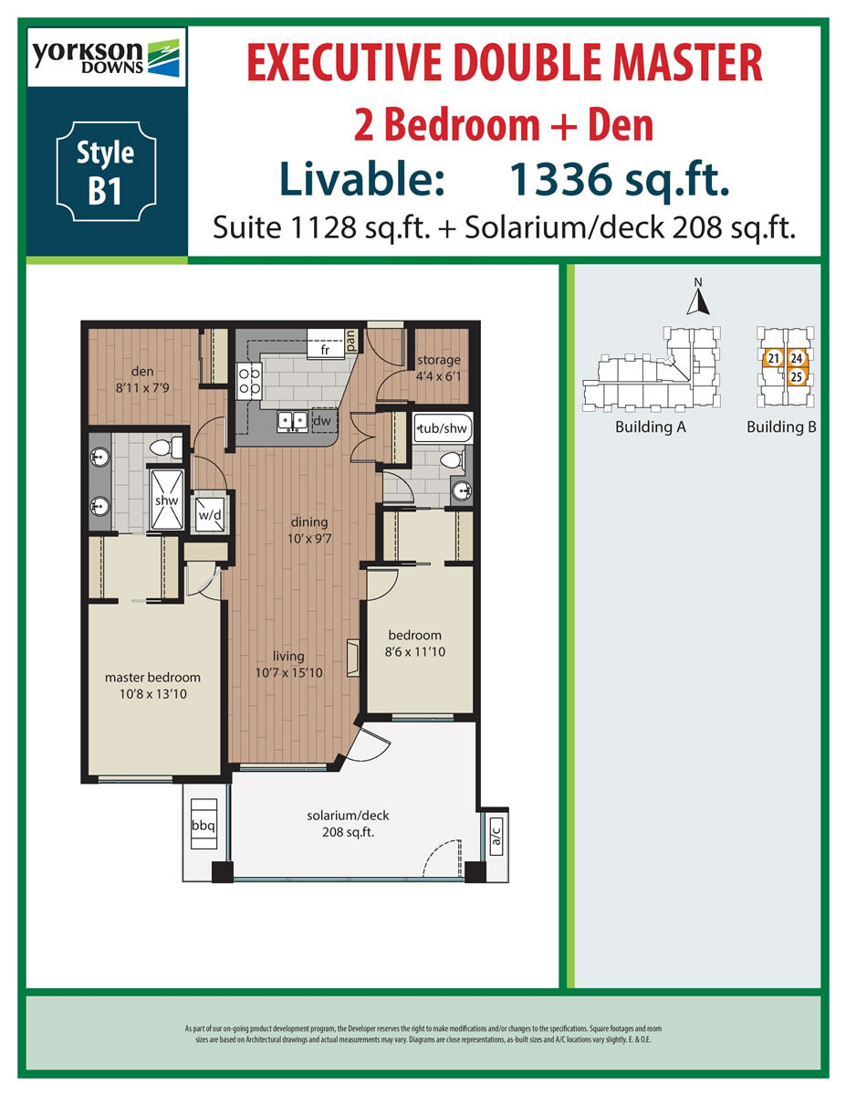 2 Bedroom + Den Plans Yorkson Downs