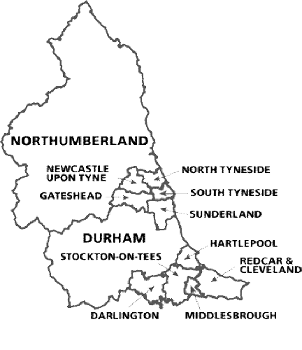 North-east Outline Map