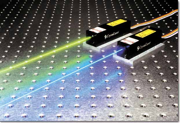 Compact yellow laser and blue laser