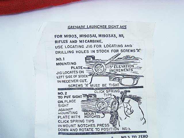 M1 Garand M1 Carbine M15 Grenade Sight