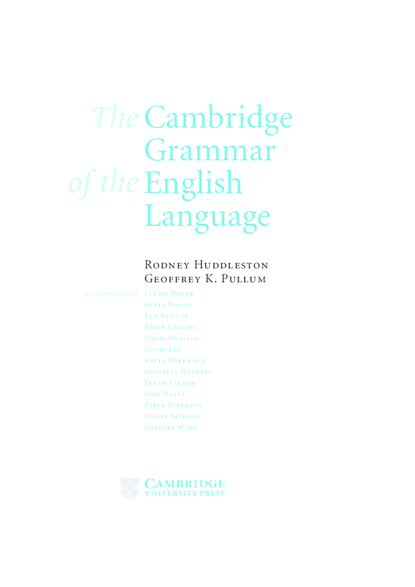 First page of “Cambridge Grammar English Language”