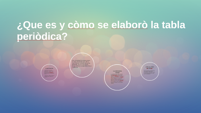 ¿Que es y còmo se elaborò la tabla periòdica? by nohora cardona gomez