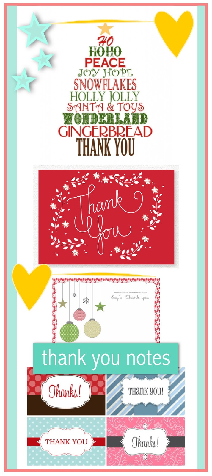 Printable Thank You Notes Christmas - Printable Word Searches