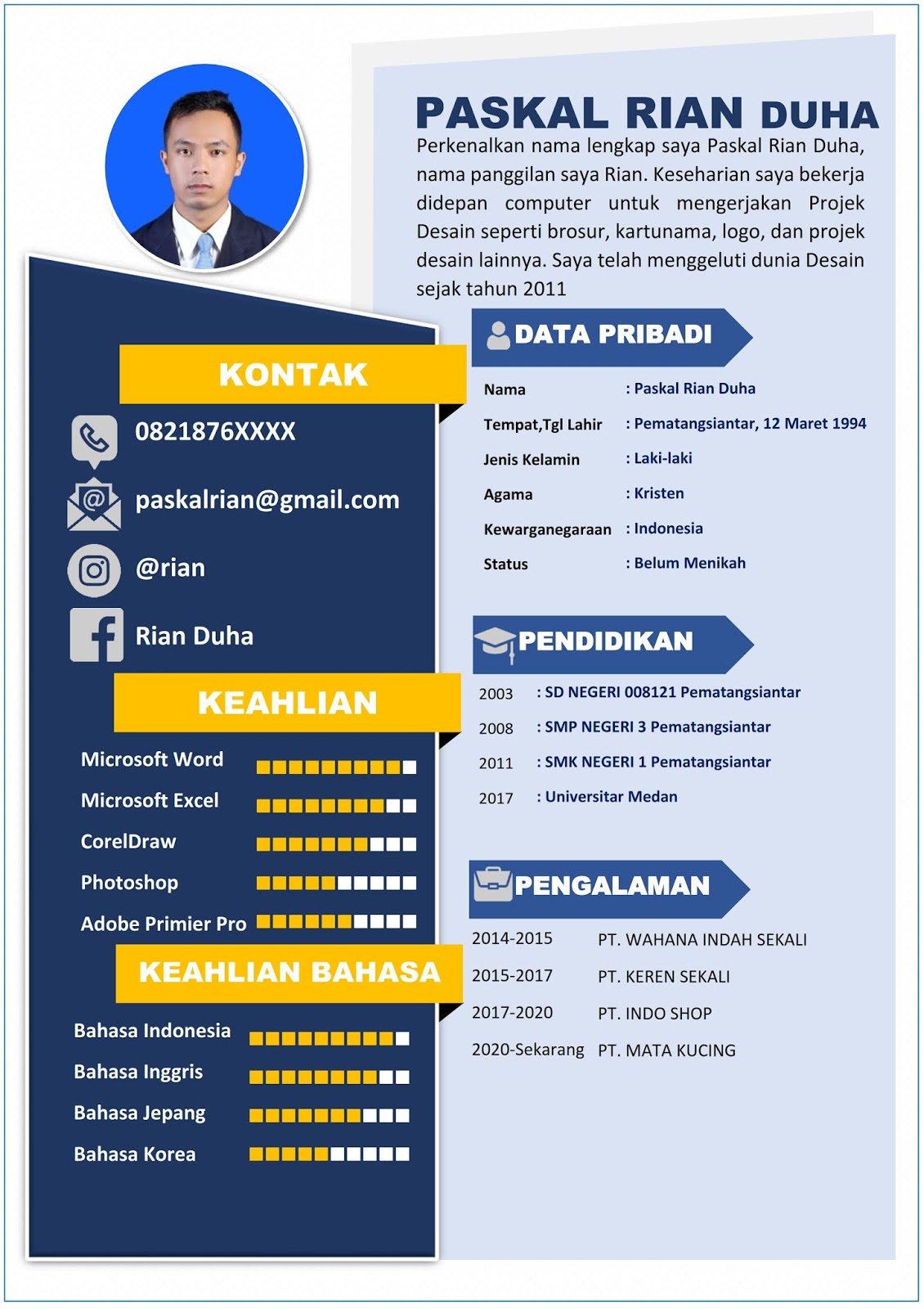 Contoh Cv File Word Contoh Curriculum Vitae Doc Cv Nabila Maybe ...