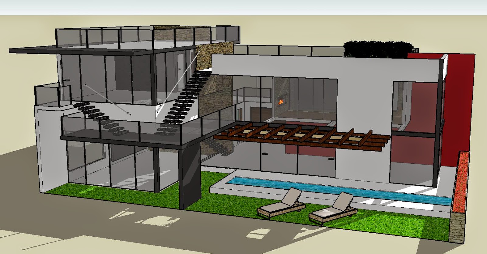 Modern Bungalows Sketchup