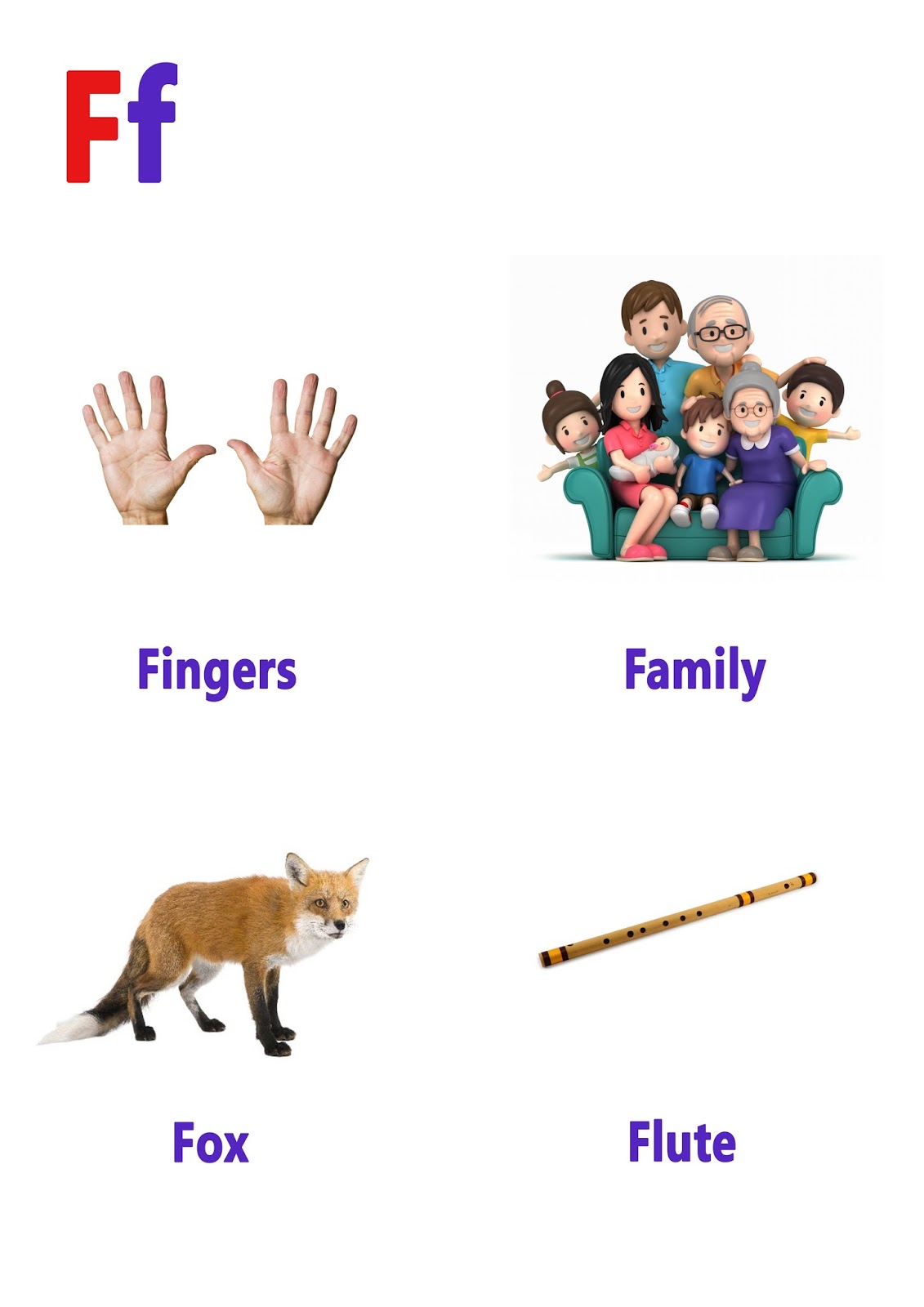 Things That Start With The Letter F For Kids