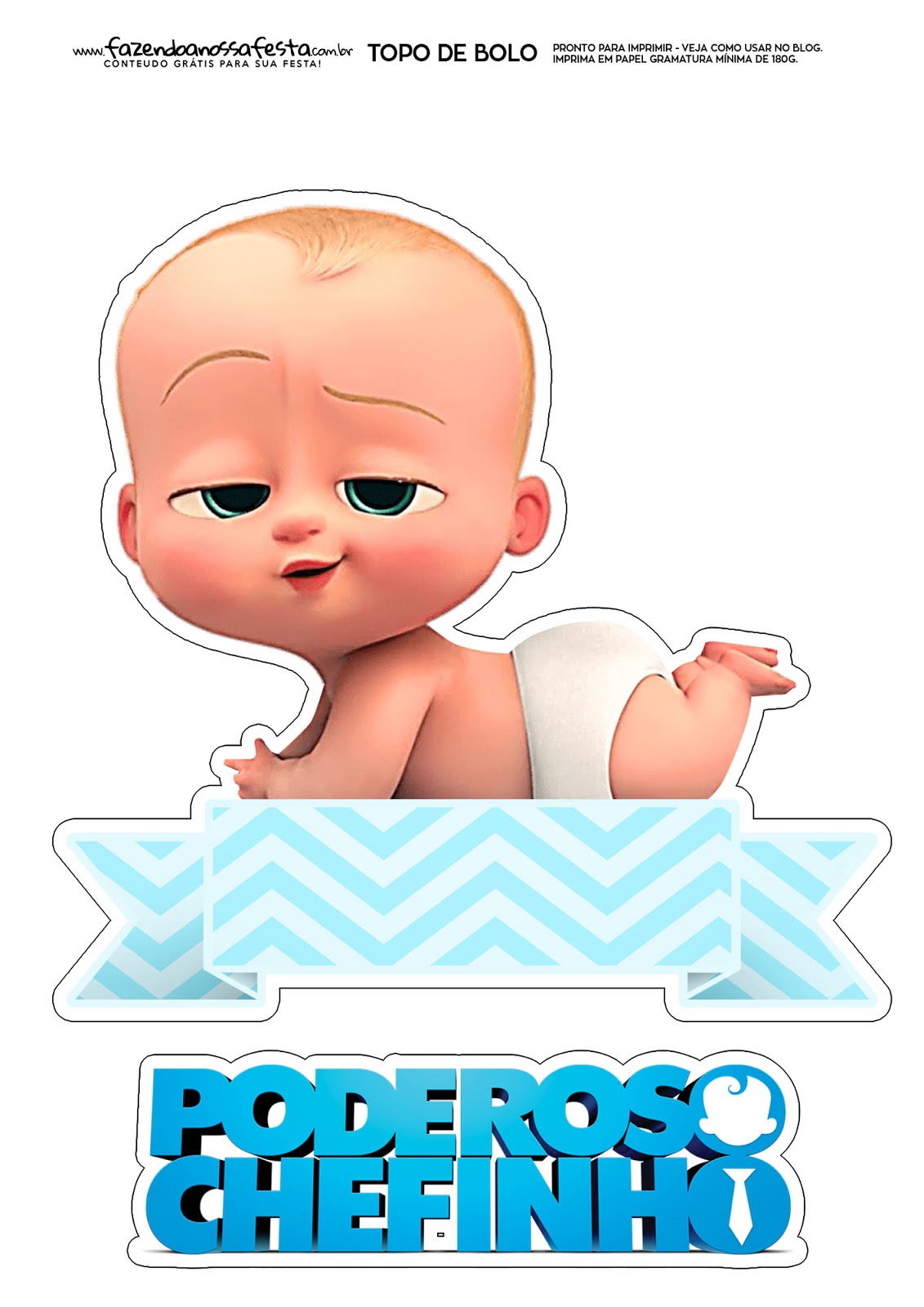 Boss Baby: Free Printable Cake Toppers. - Oh My Baby!