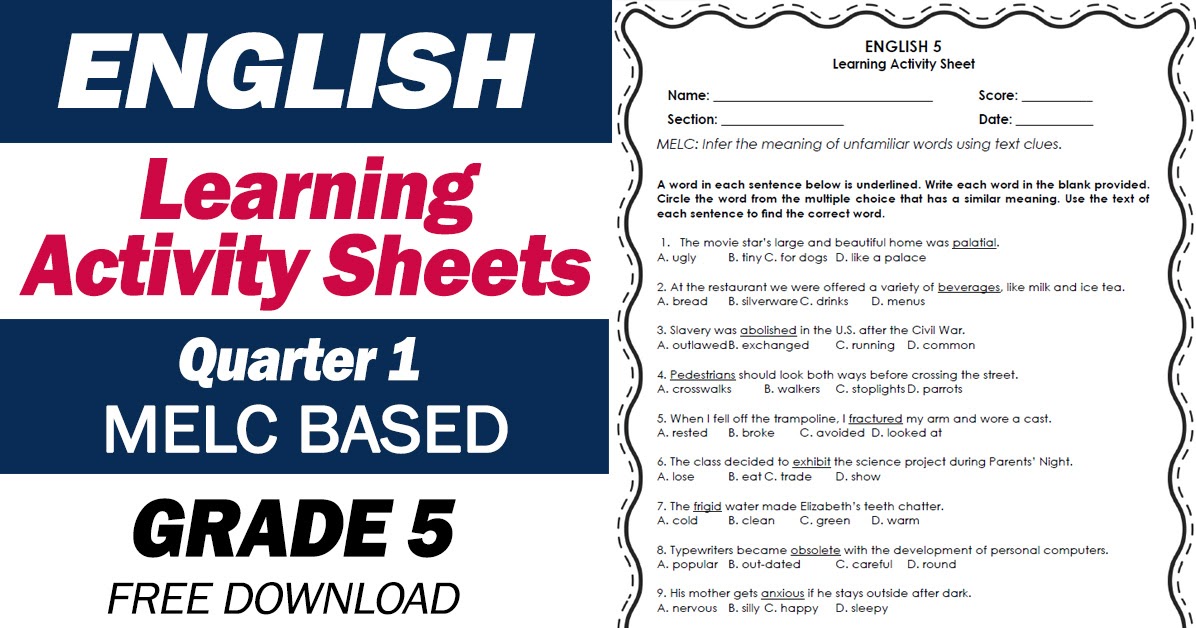 Learning Activity Sheets In Math 1 6 Quarter 1 Week 2 Free Download ...