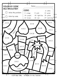 An Apple For The Teacher: Hanukkah Color By Number Math Facts Worksheet