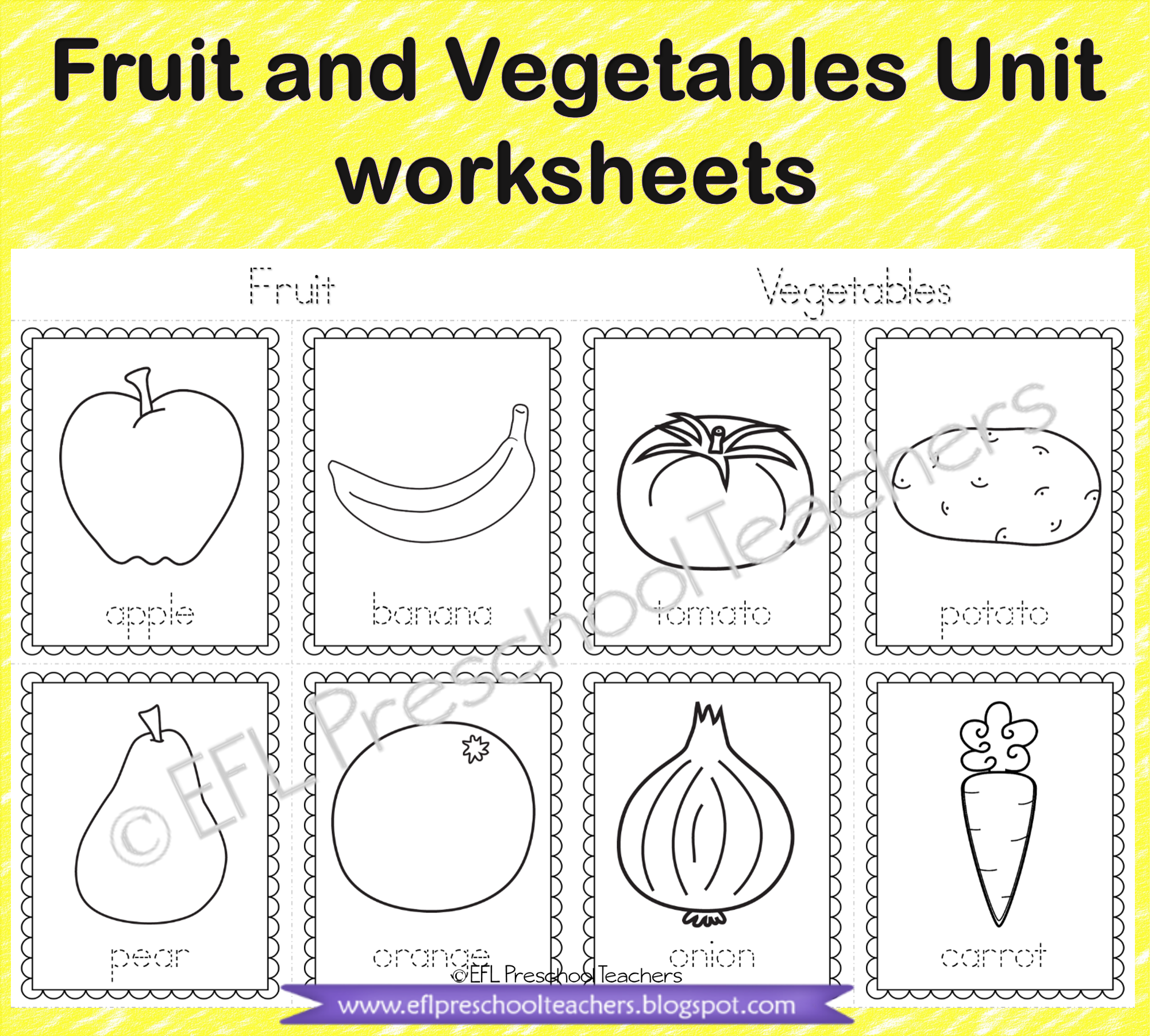 Fruit Worksheets For Kindergarten