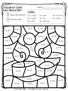 An Apple For The Teacher: Diwali Color By Number Math Facts Practice ...