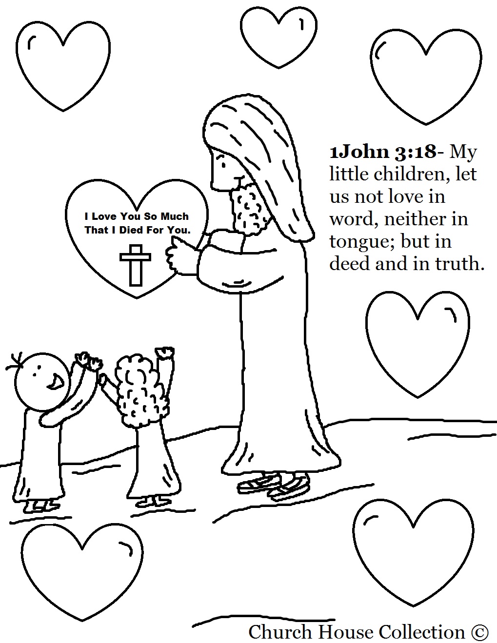 Religious Printable Valentine Coloring Pages