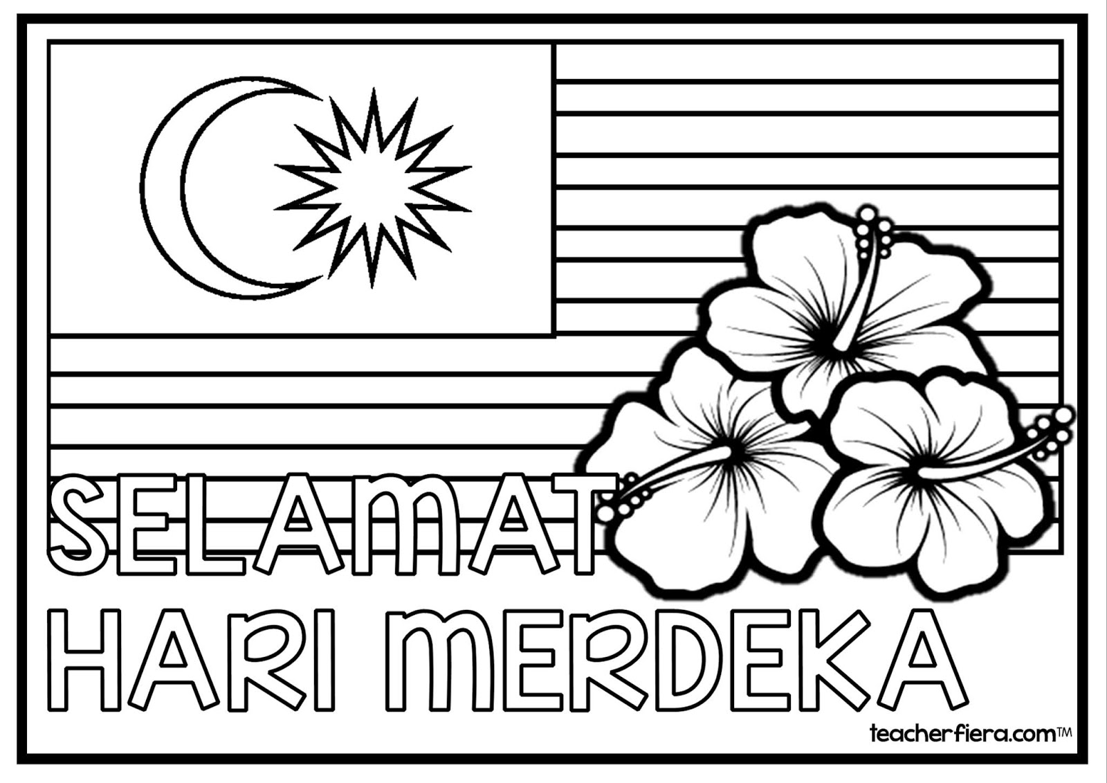 Merdeka Mewarna Bendera Malaysia Merdeka Batek Coloring Collection | My ...