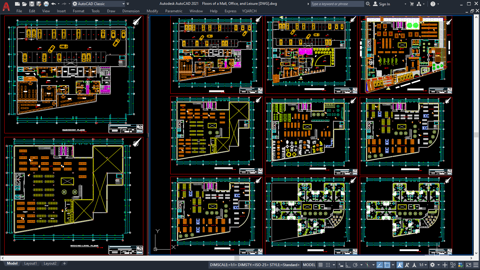 Layout Plan Of Shopping Mall, Complex DWG Detail Format, 51% OFF