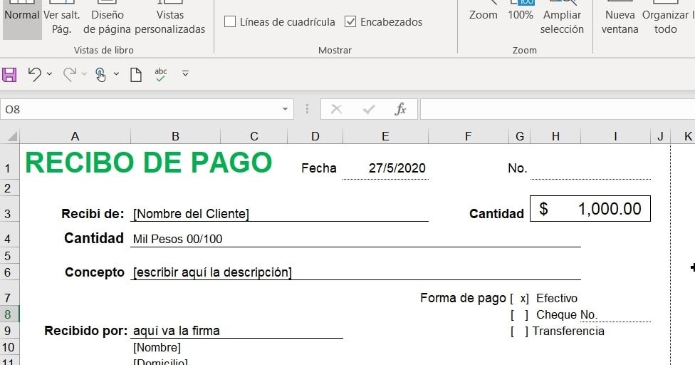 Plantilla De Recibos De Pago En Excel - Image to u