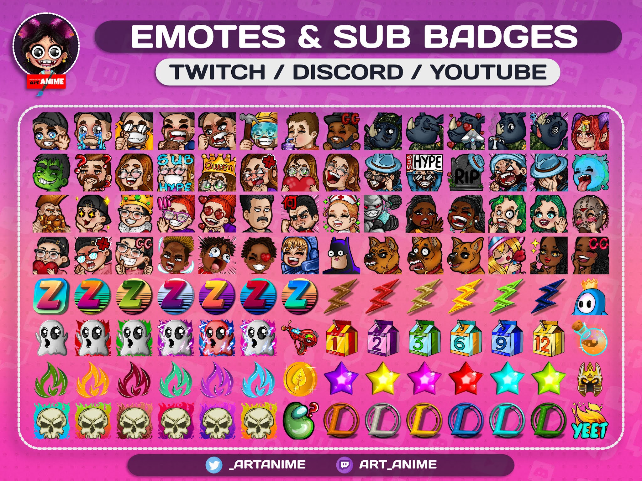 ArtStation  Twitch sub badges son goku evolution pack