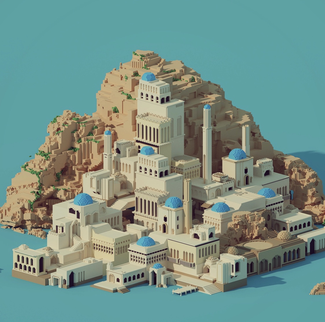 Medieval Town Voxel Art On Behance Pixel Art Landscap - vrogue.co