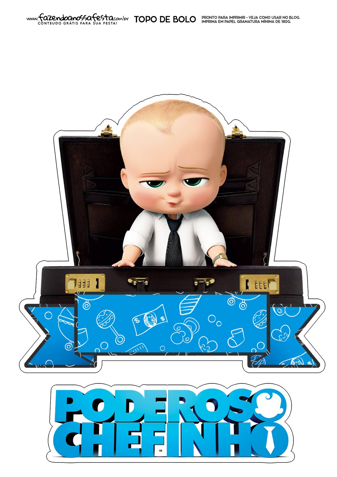 Boss Baby: Free Printable Cake Toppers. - Oh My Baby!