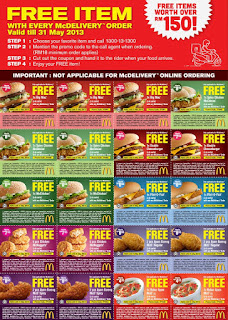 I Love Freebies Malaysia: Promotions > McDonald's Delivery FREE ITEMS ...