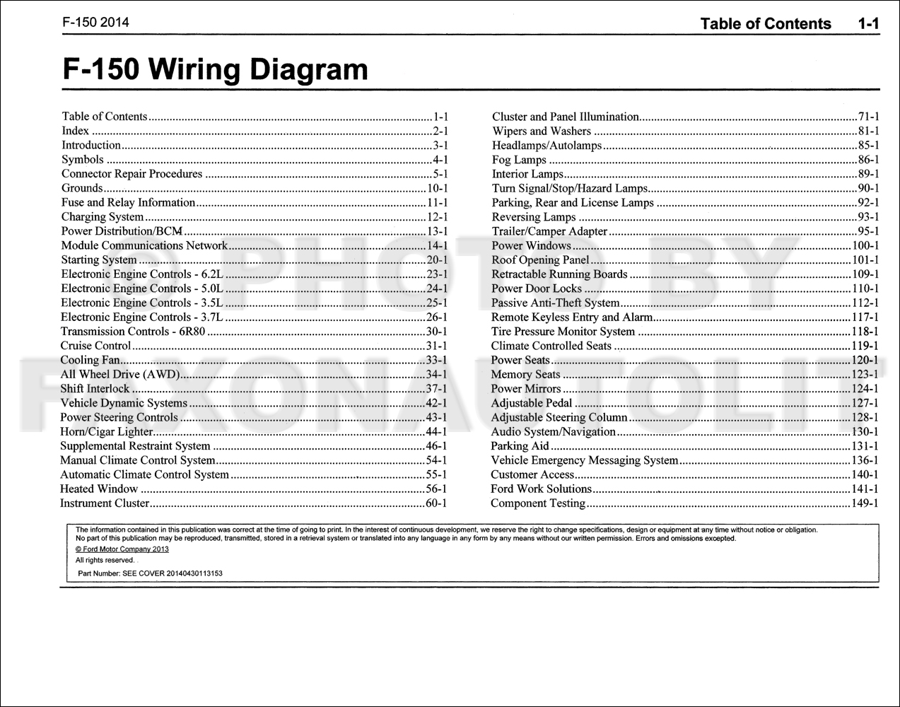 2014 Ford F-150 Wiring Diagram Manual Original