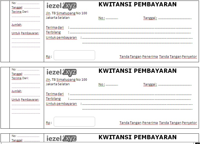 Format Kwitansi Download kwitansi format excel | Fee ppob Syariah ...