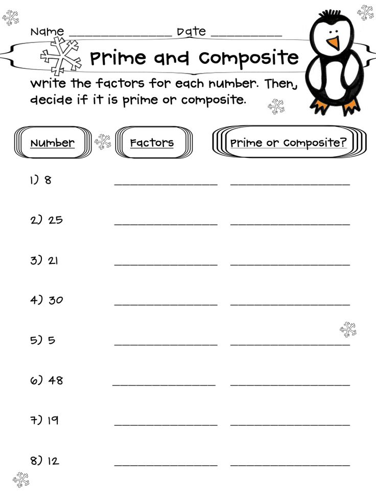 Composite And Prime Numbers Worksheet