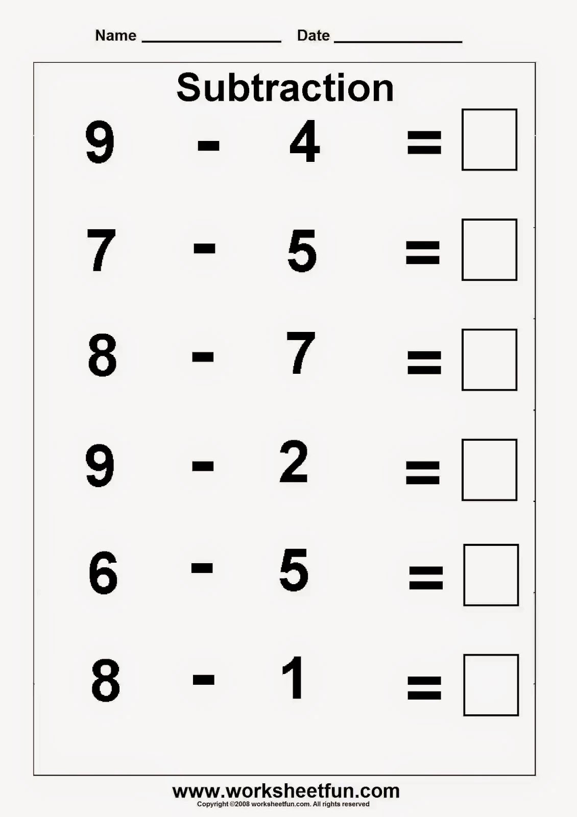 Addition And Subtraction Worksheets For Kids