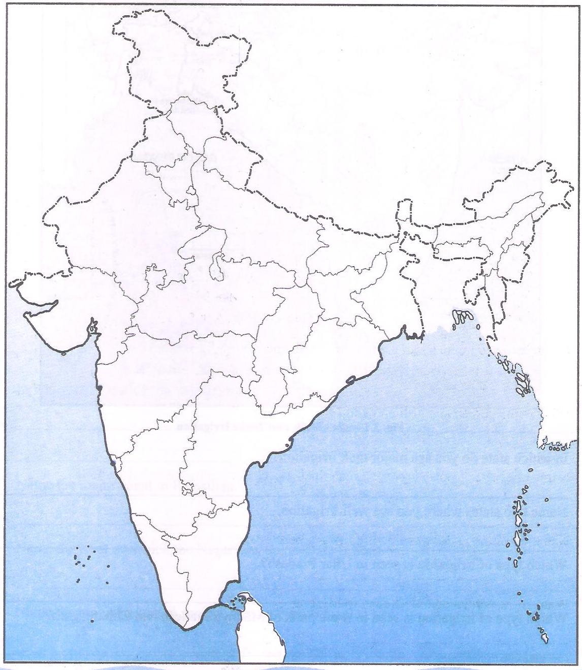 Blank Outline Map Of India