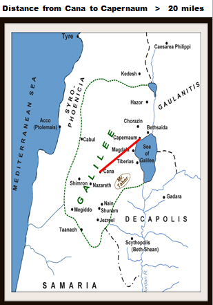 How Far Is Cana From Capernaum