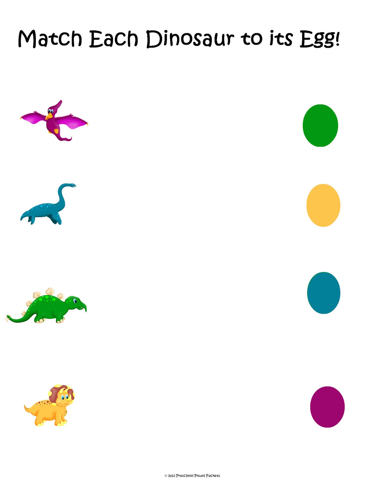 Dinosaur Matching Game Printable