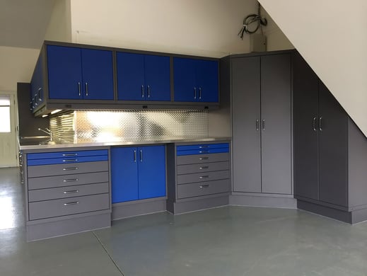 Custom Steel cabinetry - Garage Makeover after by Garage Living