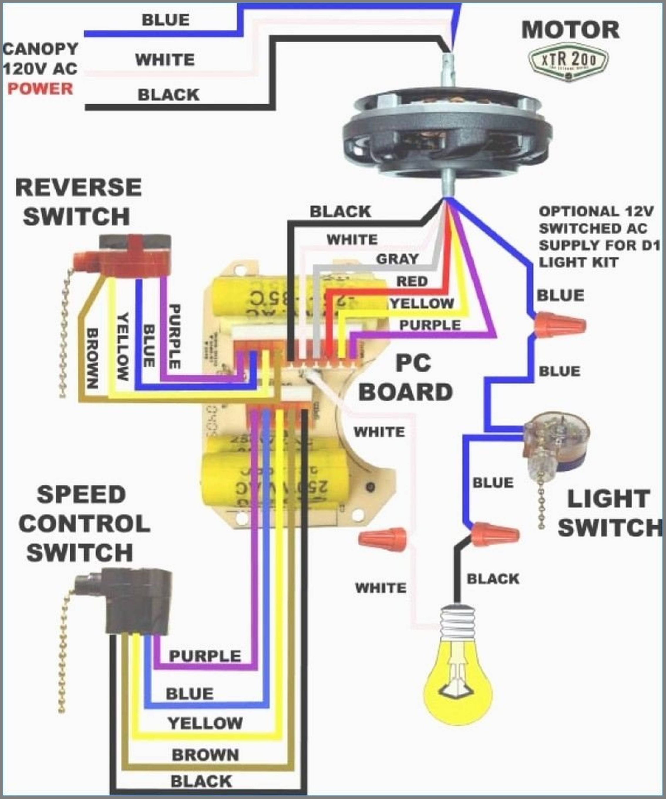 4 Wire Harbor Breeze 3 Speed Ceiling Fan Switch With Capacitor - Hunter Ceiling Fan Switch Wiring Diagram