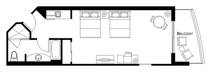 Deluxe <span>Studio</span> Floorplan