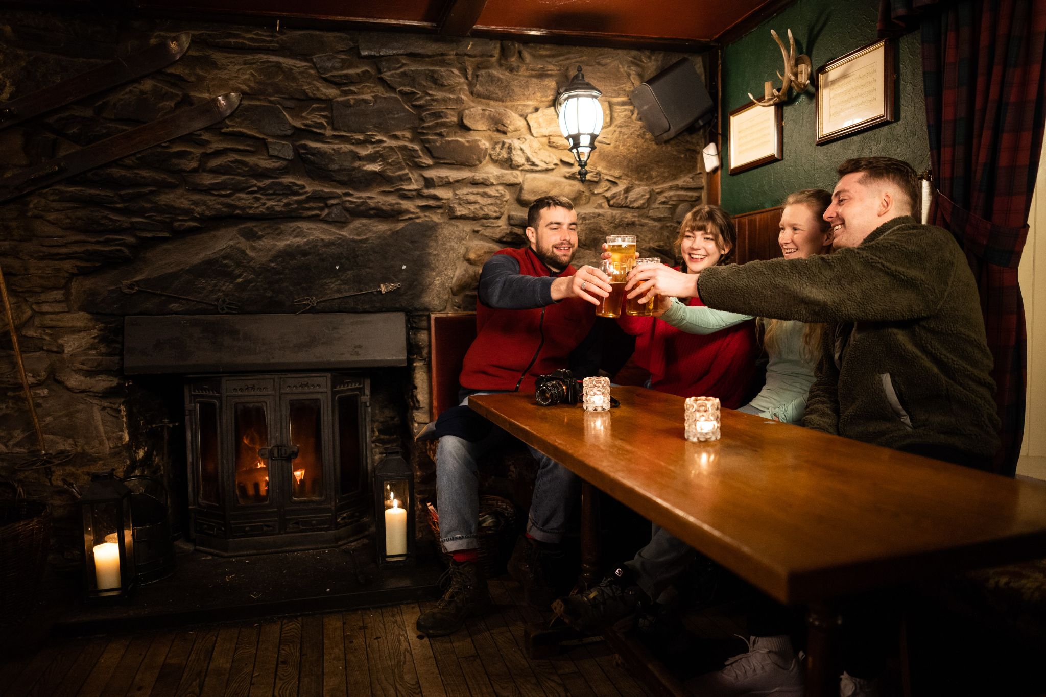 People at a pub in Pitlochry.