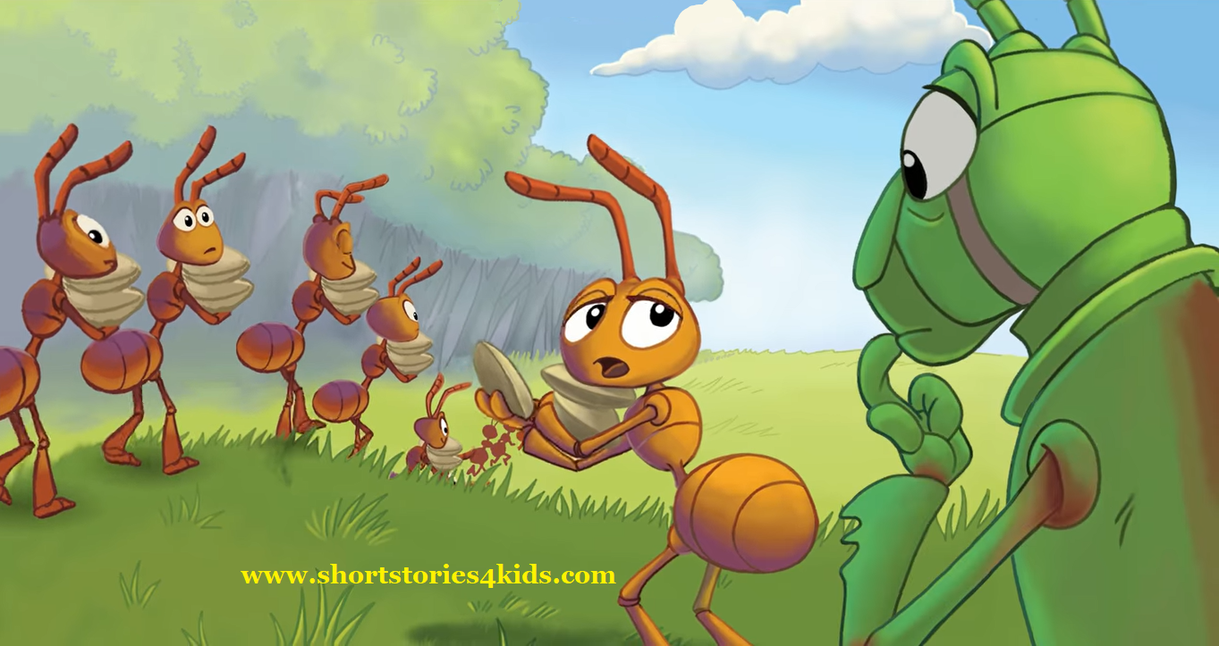 The Grasshopper and the Ant - English Short Story for Kids