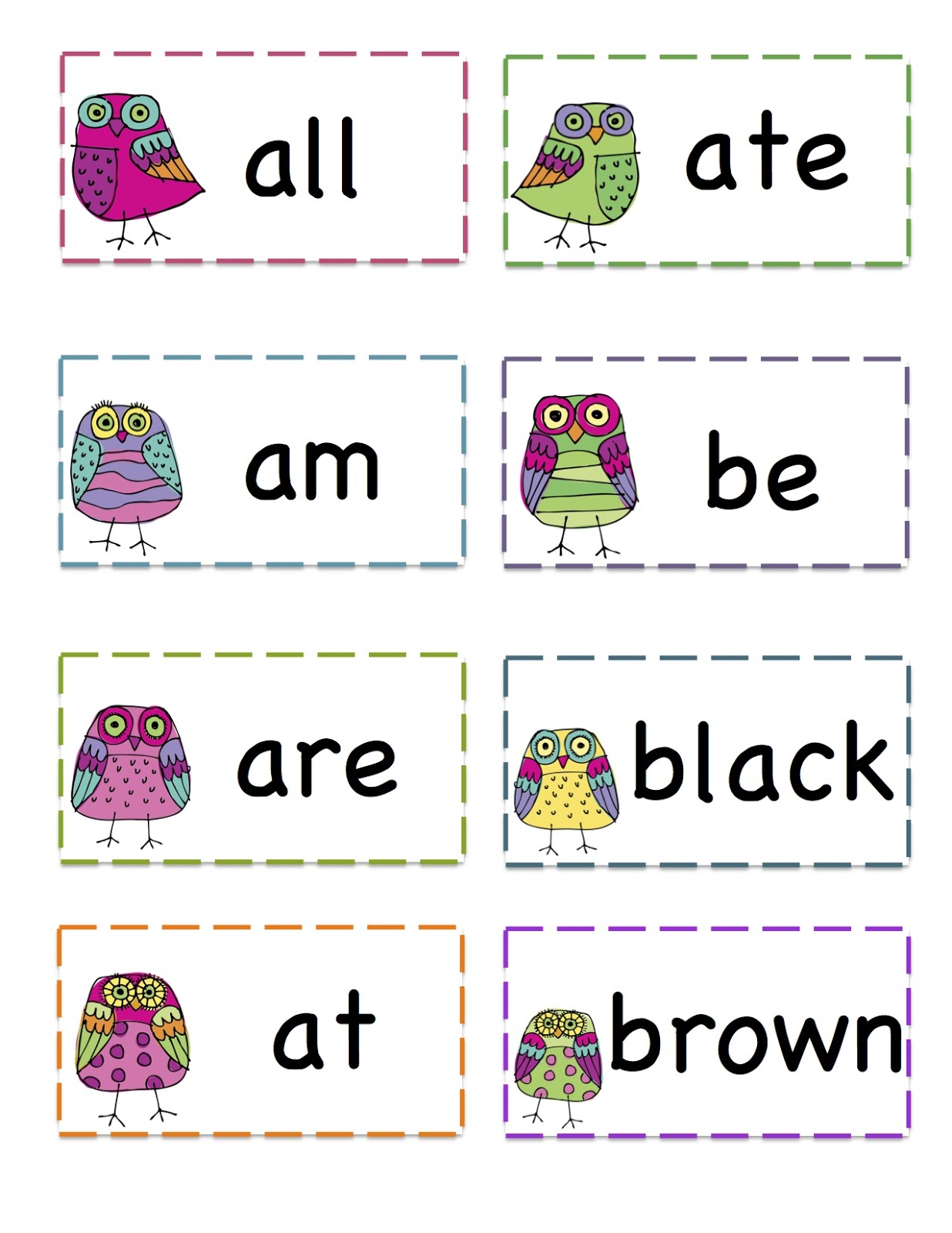 Free printable kindergarten sight word lists - zillaret