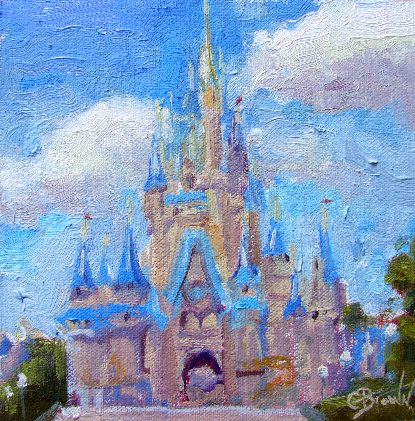 Cinderella's Castle painting ~ artist undetermined | Castles ...