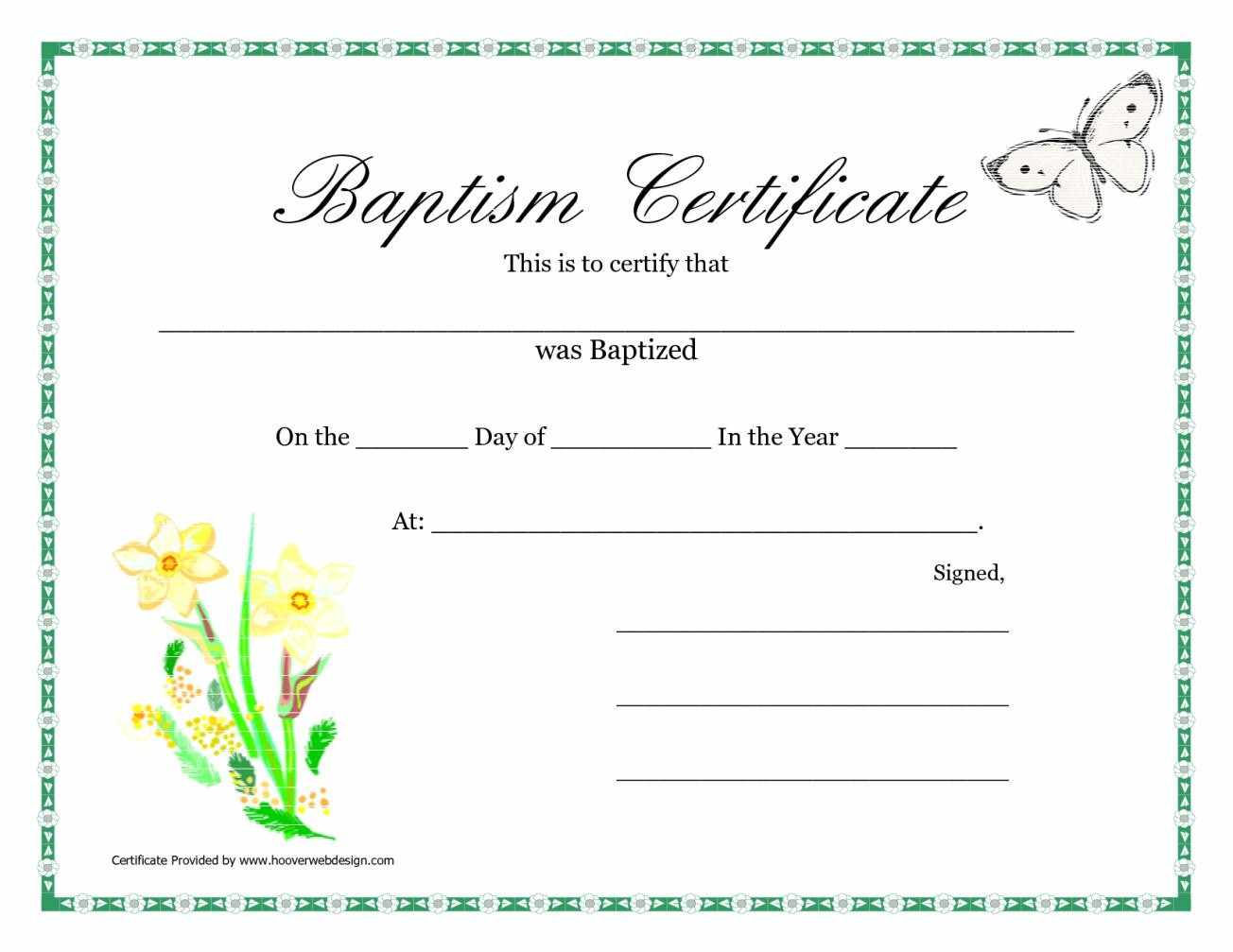 Free Printable Baptism Certificates