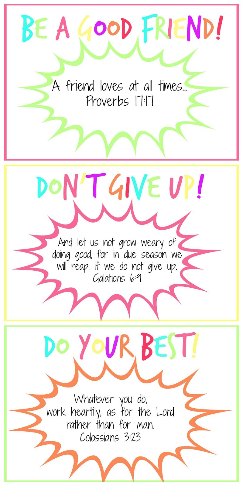 Printable Encouragement Cards For Students