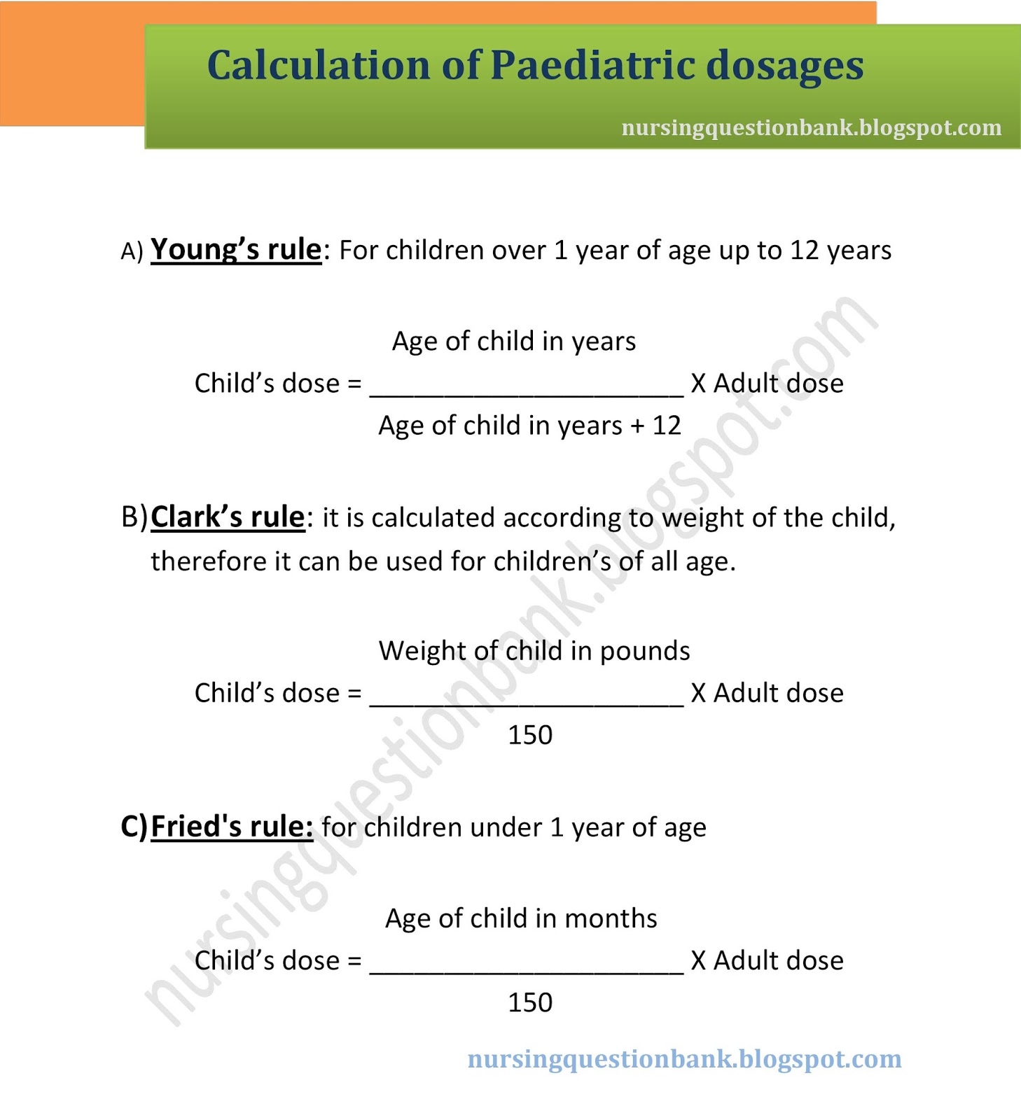 Dosage Calc Conversion Chart