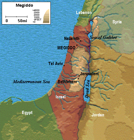 Map Of Israel Showing Megiddo