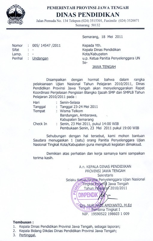 Contoh Surat Dinas Beserta Strukturnya