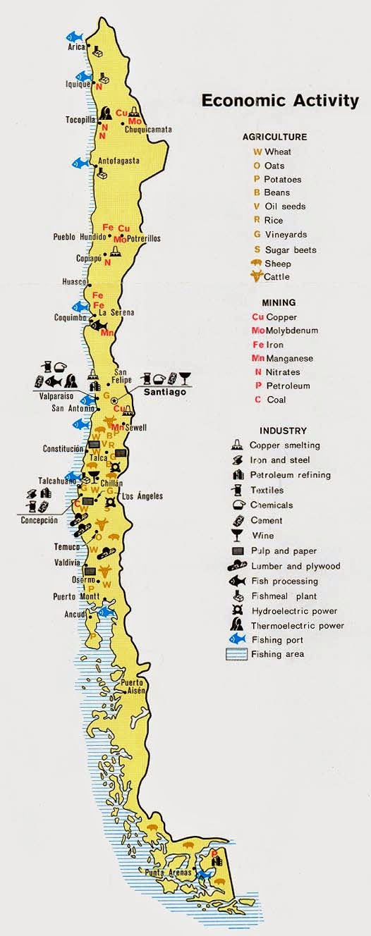 Chile - Geografiske Kort over Chile ~ Klima Naturali™